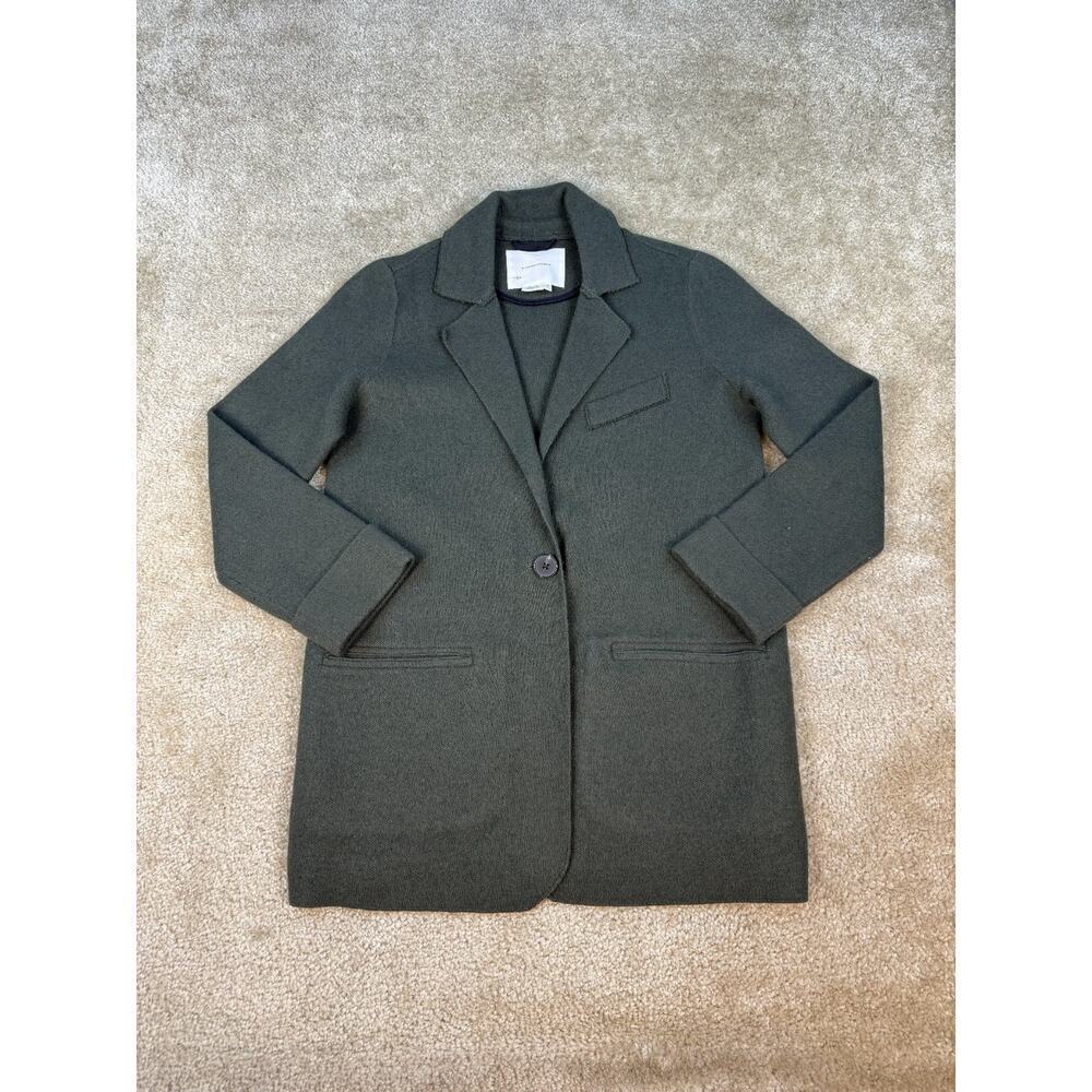 Anthropologie Green Wool Blend Cardigan Jacket XS Career Business